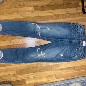 Mother Mid Rise Ripped Jeans